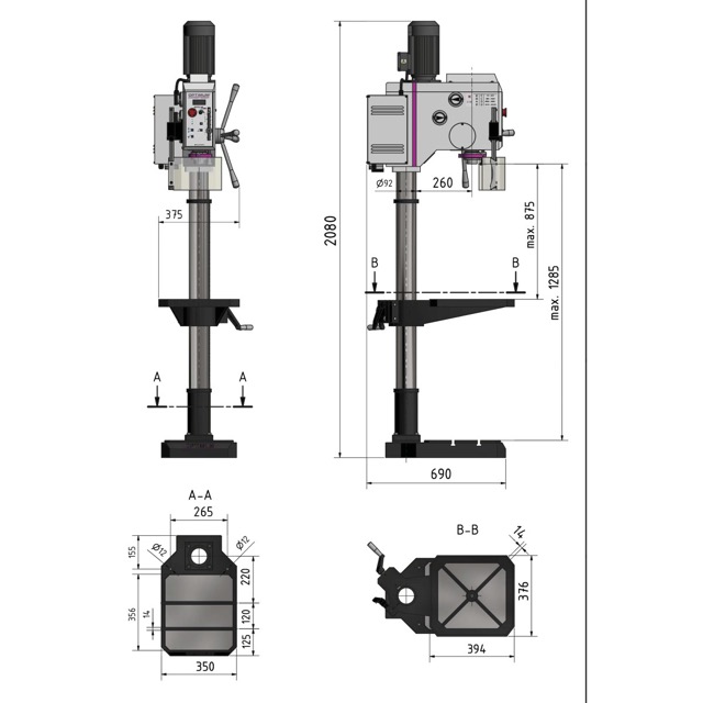 Gear drilling machine OPTIdrill DH35V Heavy duty with thread-tapping (copy)